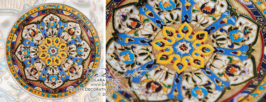 Ceramic handpainted plate as-safa souvenir from Azerbaijan